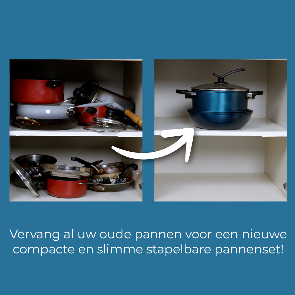 Kelton Cookware pannenset 16-delig met GRATIS mandoline snijset