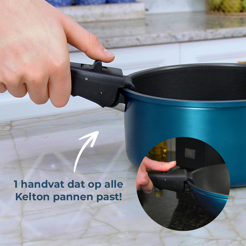 Kelton Cookware pannenset 16-delig met GRATIS mandoline snijset