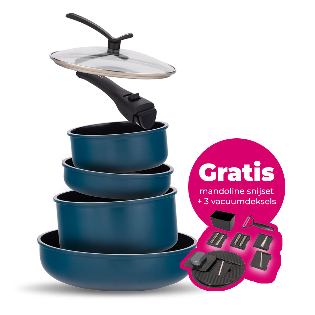 Kelton Cookware 4-in-1 pannenset (16-delig)